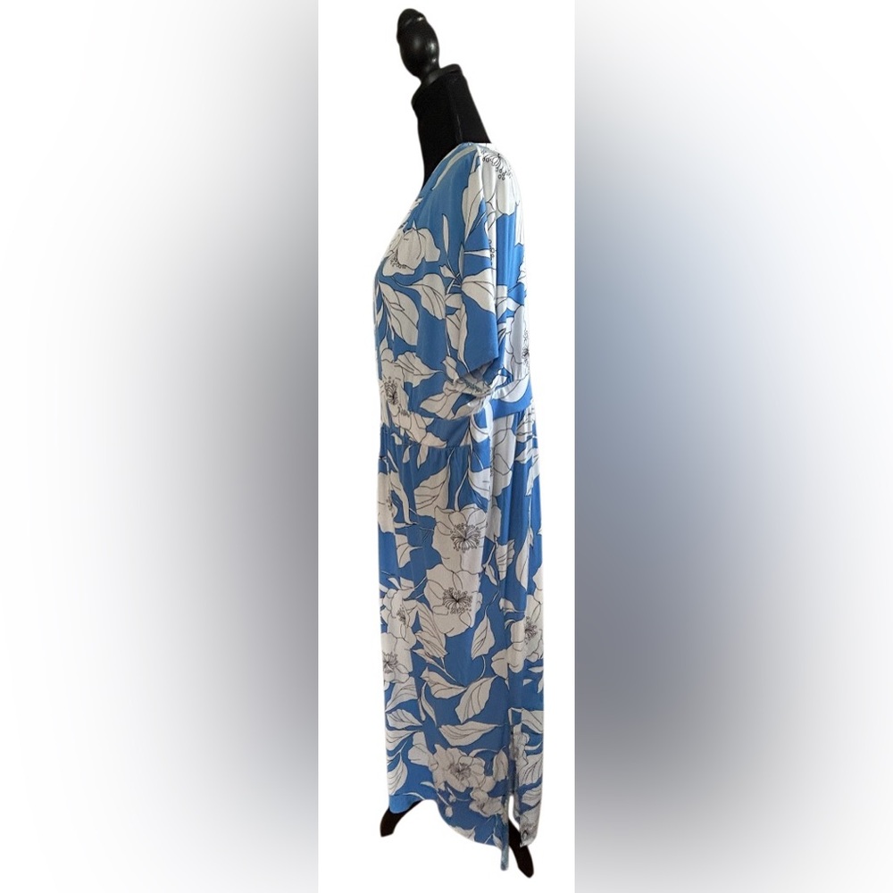 🩵 LONDON TIMES!! DROP SHOULDER MAXI DRESS! LIKE NEW! SIZE 2X - Picture 10 of 13